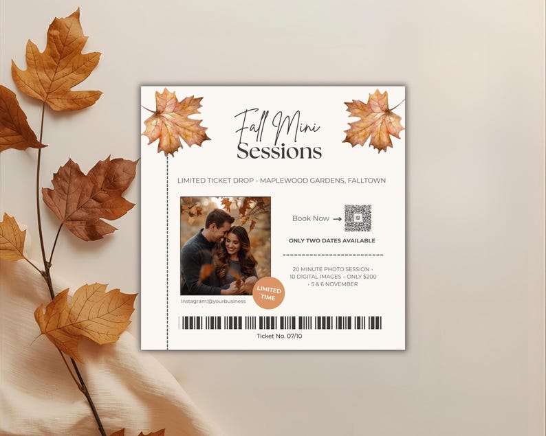 Social-Vorlagen für Herbst-Mini-Shootings — Produktvorschau