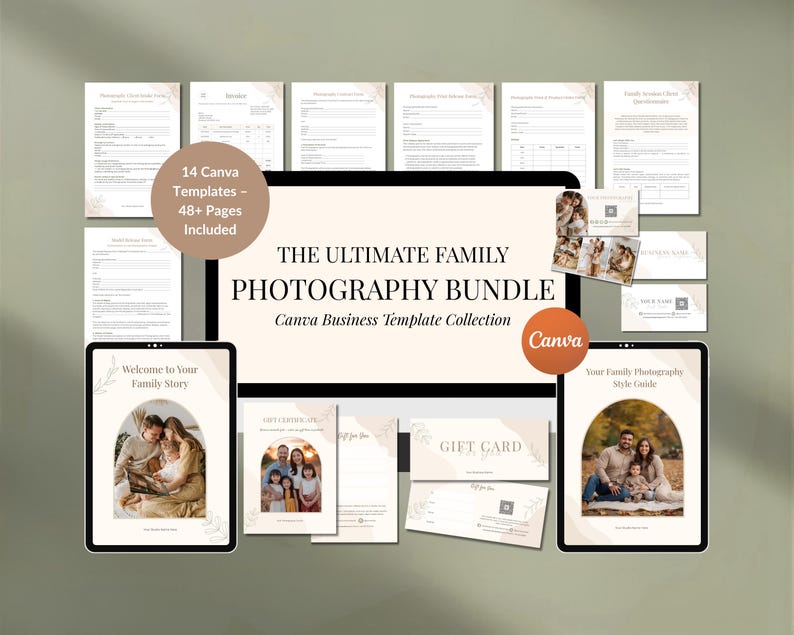 Branding-Paket für Familienfotografie — Produktvorschau