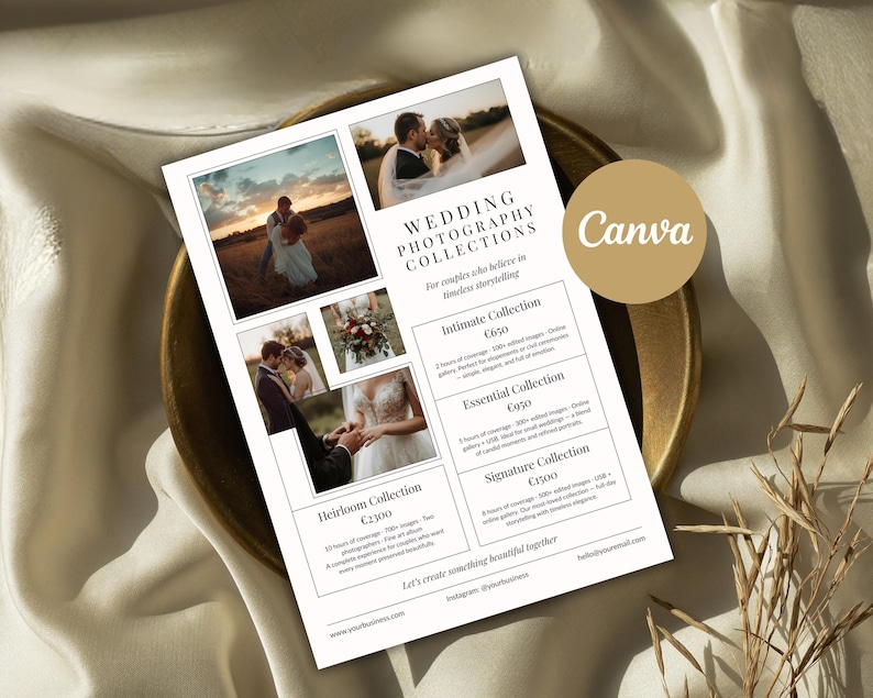 Preisliste für Hochzeitsfotografie — Produktvorschau
