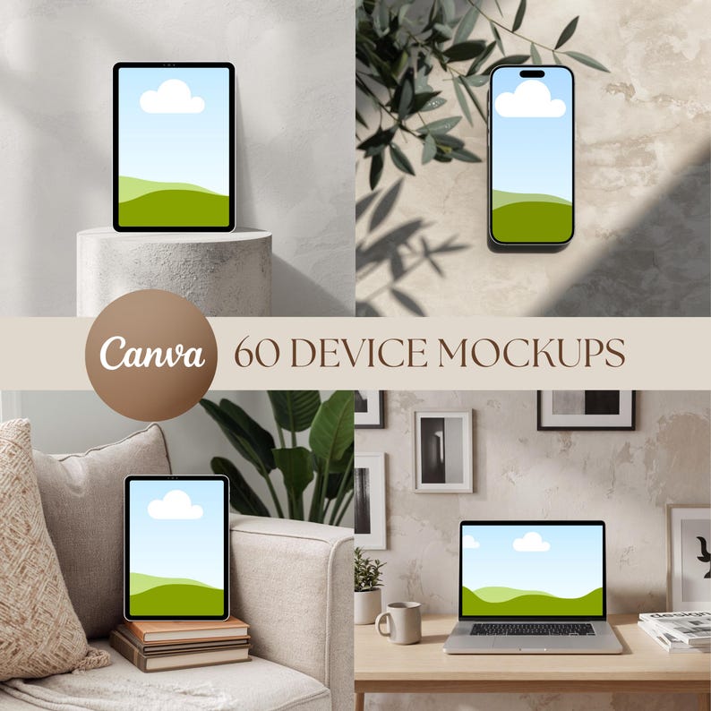 Laptop-, Handy- & Tablet-Mockups — Produktvorschau