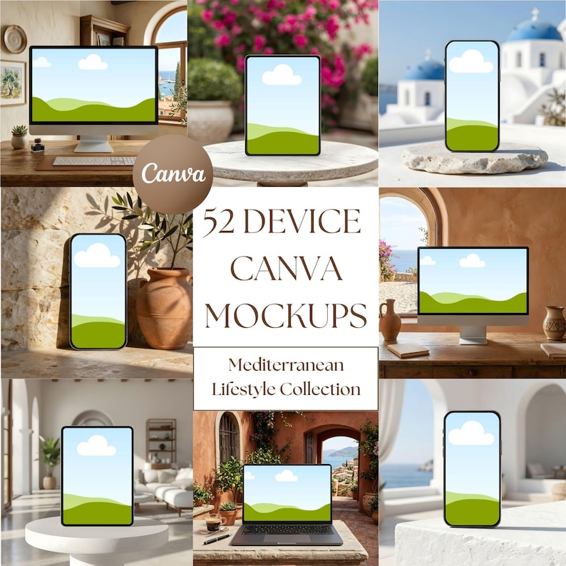 Mediterrane Geräte-Mockups — Produktvorschau