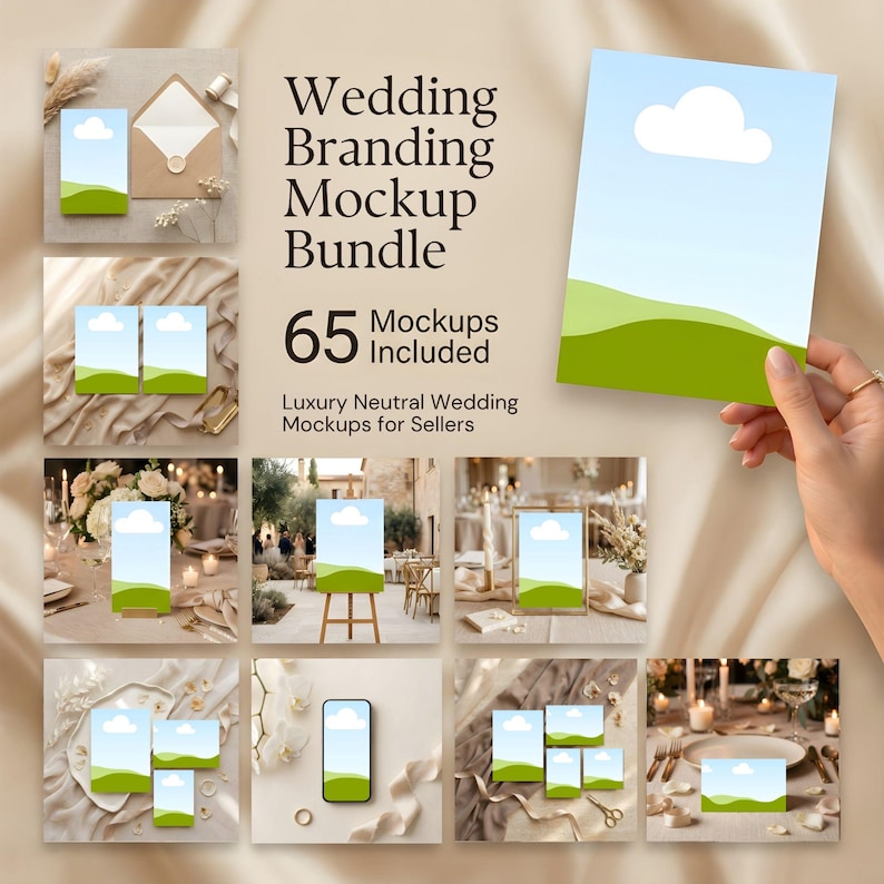Beiges Hochzeits-Mockup-Paket — Produktvorschau