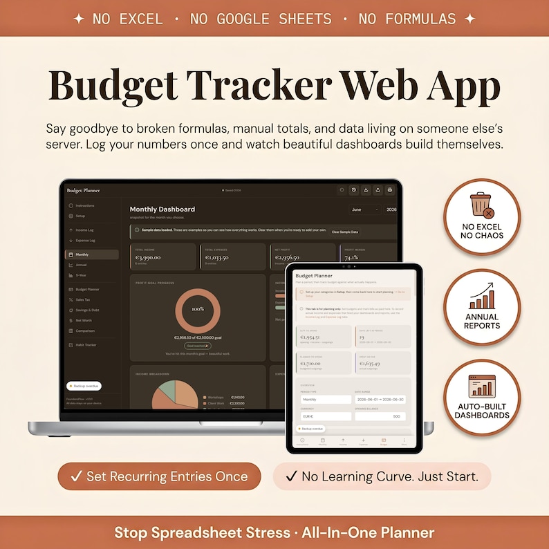 Budget- & Buchhaltungs-App — Produktvorschau