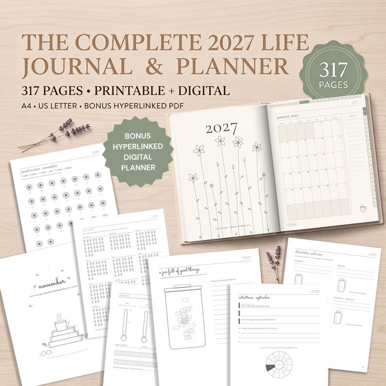Druckbares Journal-Paket 2027 — Produktvorschau